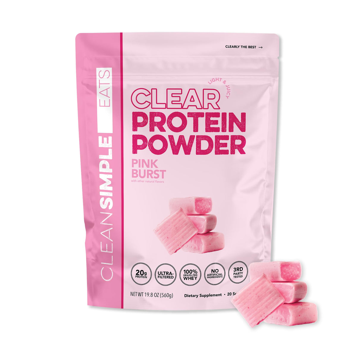 Clean Simple Eats Clear Protein Drinks, 20G Grass Fed Whey Protein Isolate, Ultra Filtered, Light & Refreshing Beverage, Low Lactose, No Artificial Ingredients, - FENGGESTORE20