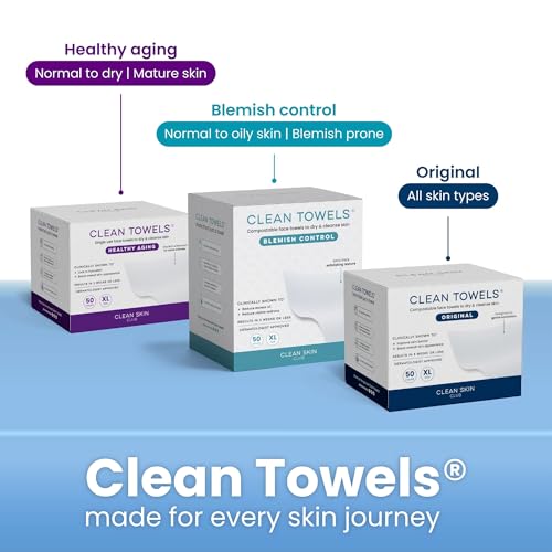 Clean Skin Club Clean Towels XL®, Travel Pack 100% USDA Biobased Disposable Face Towel - FENGGESTORE20