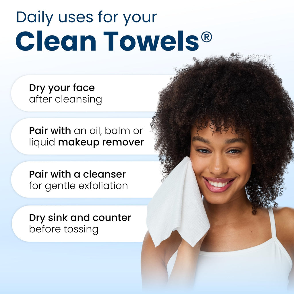 Clean Skin Club Clean Towels XL®, Travel Pack 100% USDA Biobased Disposable Face Towel - FENGGESTORE20