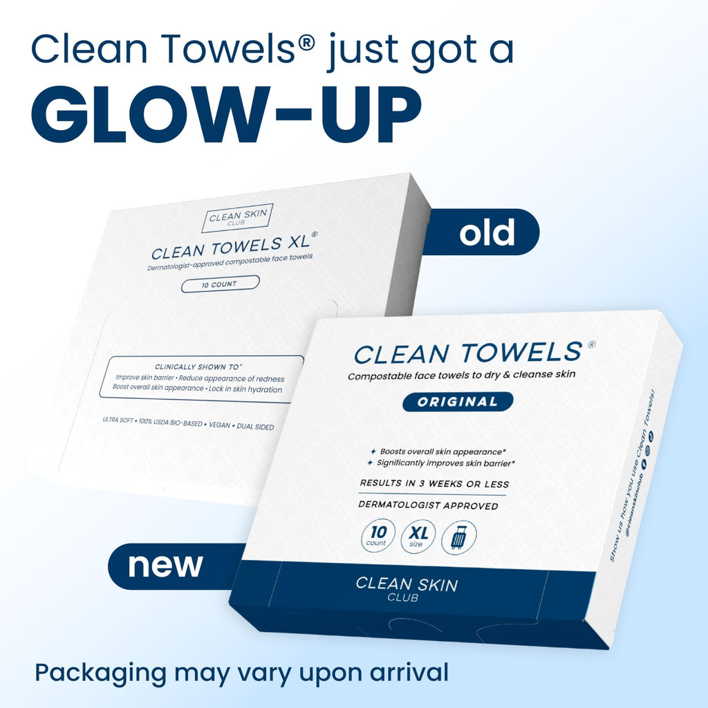 Clean Skin Club Clean Towels XL®, Travel Pack 100% USDA Biobased Disposable Face Towel - FENGGESTORE20