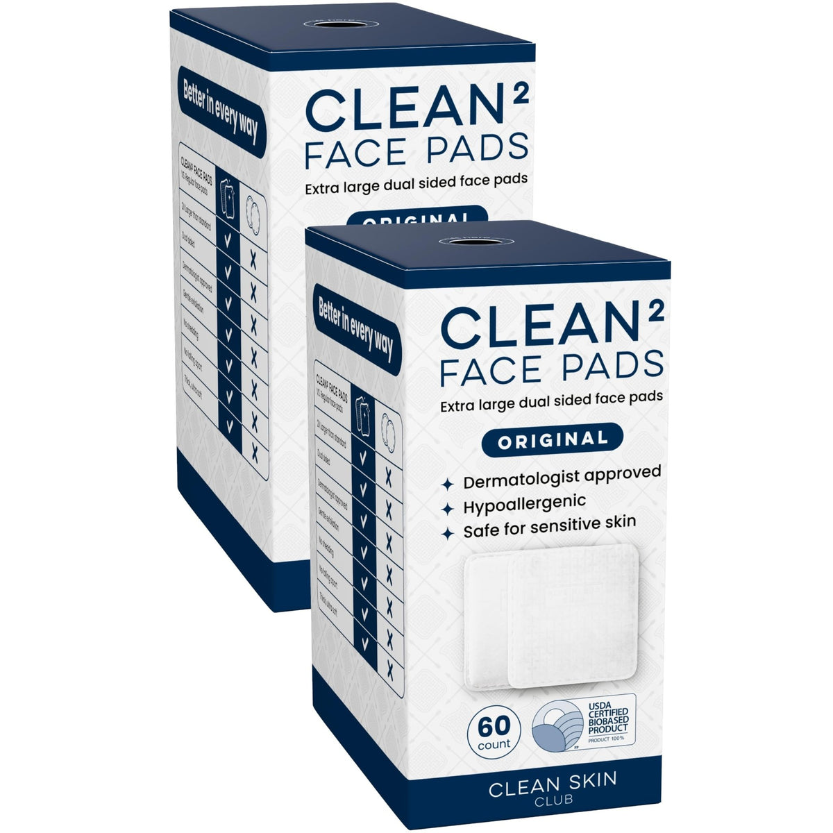 Clean Skin Club Clean² Pads 2.0 [NEW & Improved Edges] Guaranteed Not to Shed & Tear, Unique Triple Layers, Textured Side & Ultra Soft Side - FENGGESTORE20