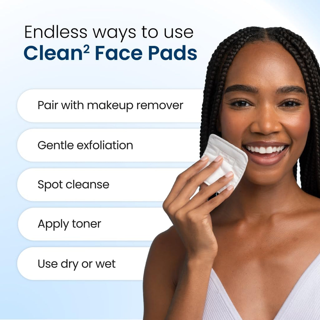 Clean Skin Club Clean² Pads 2.0 [NEW & Improved Edges] Guaranteed Not to Shed & Tear, Unique Triple Layers, Textured Side & Ultra Soft Side - FENGGESTORE20