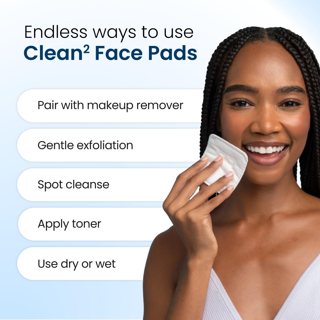 Clean Skin Club Clean² Pads 2.0 [NEW & Improved Edges] Guaranteed Not to Shed & Tear, Unique Triple Layers, Textured Side & Ultra Soft Side - FENGGESTORE20