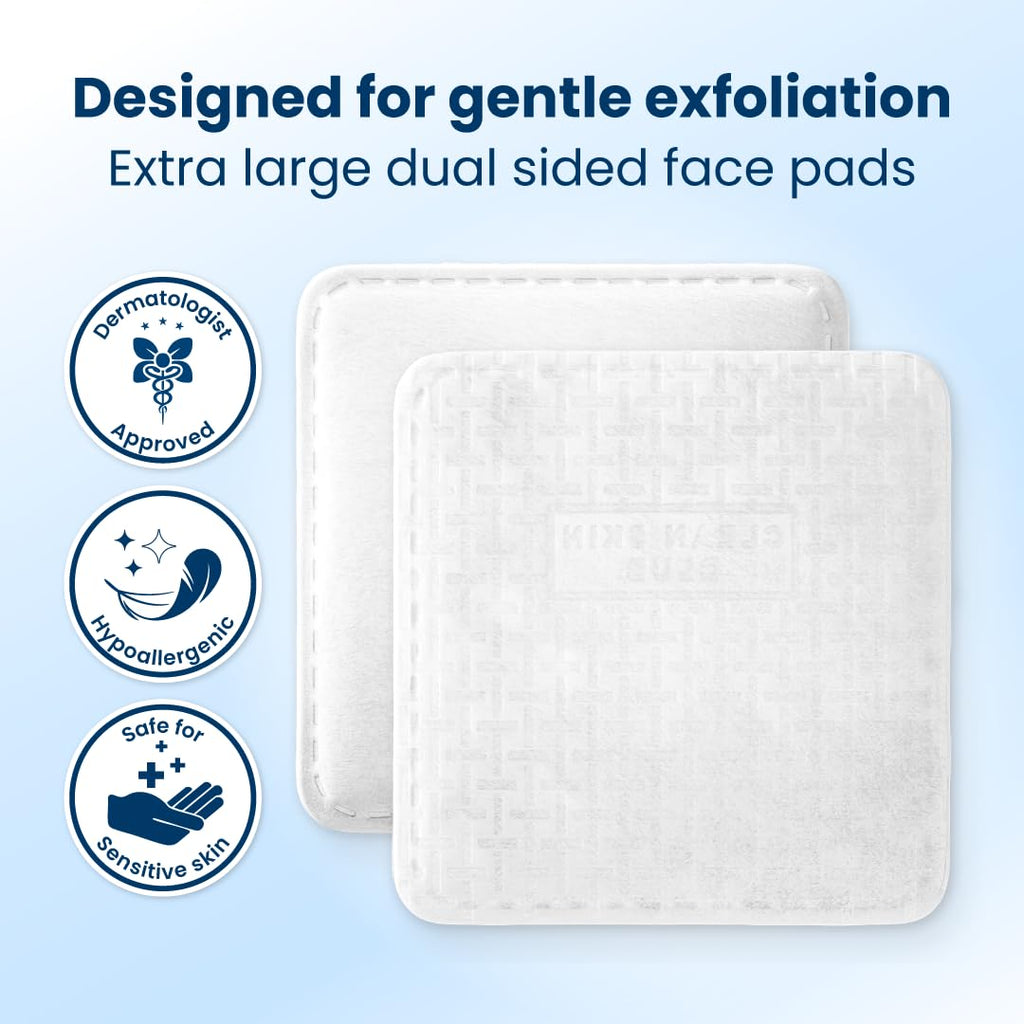 Clean Skin Club Clean² Pads 2.0 [NEW & Improved Edges] Guaranteed Not to Shed & Tear, Unique Triple Layers, Textured Side & Ultra Soft Side - FENGGESTORE20