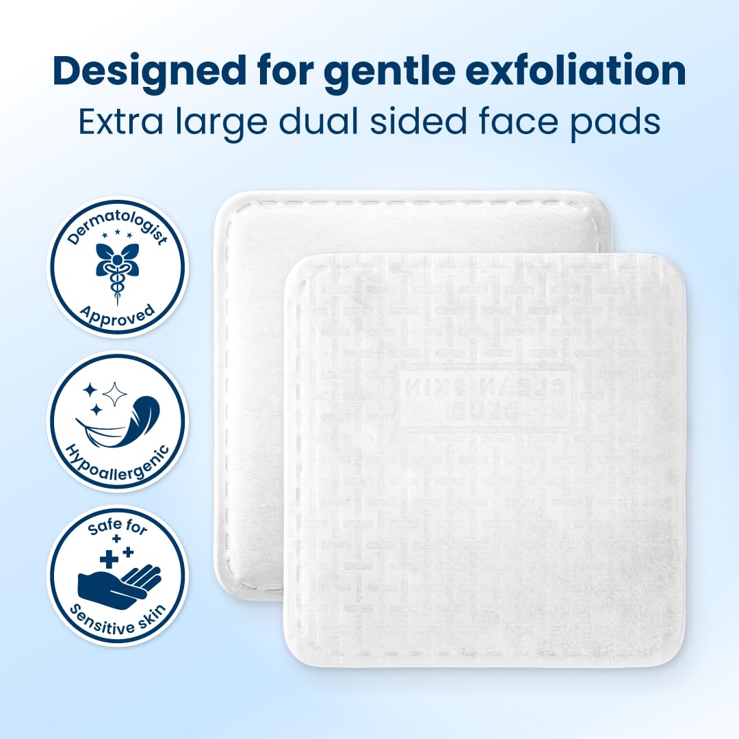 Clean Skin Club Clean² Pads 2.0 [NEW & Improved Edges] Guaranteed Not to Shed & Tear, Unique Triple Layers, Textured Side & Ultra Soft Side - FENGGESTORE20