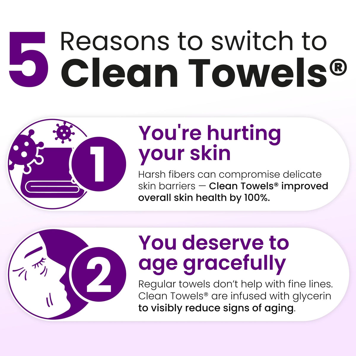 CLEAN SKIN CLUB Healthy Aging Clean Towels® XL, Smooths Fine Lines Wrinkles & Texture, Disposable Face Dry Wipes, XL - 1 Pack (50 count) - FENGGESTORE20