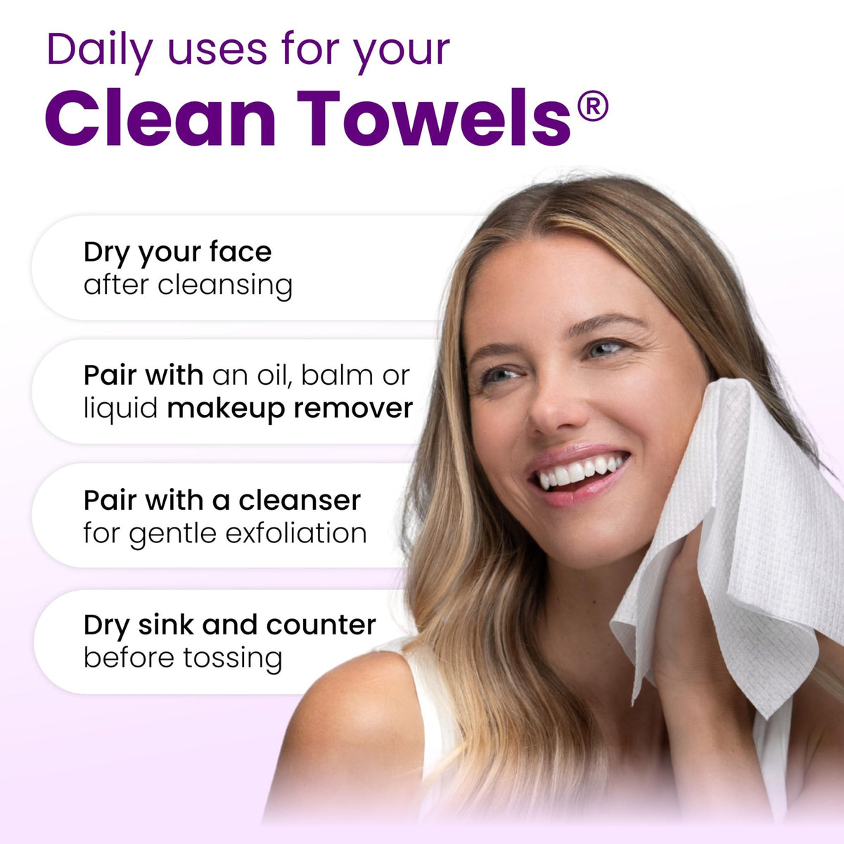 CLEAN SKIN CLUB Healthy Aging Clean Towels® XL, Smooths Fine Lines Wrinkles & Texture, Disposable Face Dry Wipes, XL - 1 Pack (50 count) - FENGGESTORE20