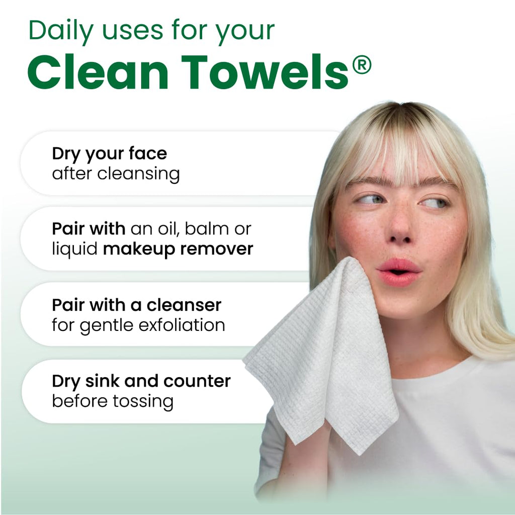 CLEAN SKIN CLUB Sensitive Skin Clean Towels® XL, Ultra-Soft Disposable Face Dry Wipes Infused with Aloe & Glycerin - FENGGESTORE20
