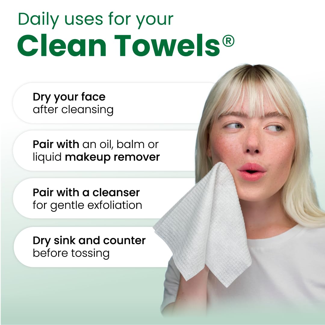 CLEAN SKIN CLUB Sensitive Skin Clean Towels® XL, Ultra-Soft Disposable Face Dry Wipes Infused with Aloe & Glycerin - FENGGESTORE20