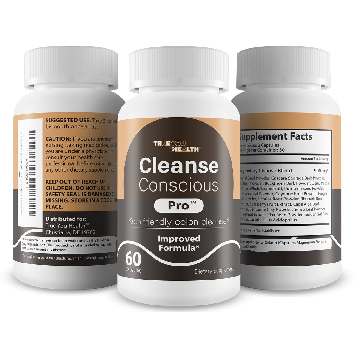 Cleanse Conscious Pro - Improved Formula - Our Best Keto Friendly Colon Cleanse Capsules - Keto Colon Detox Pills for Women & Men - FENGGESTORE20