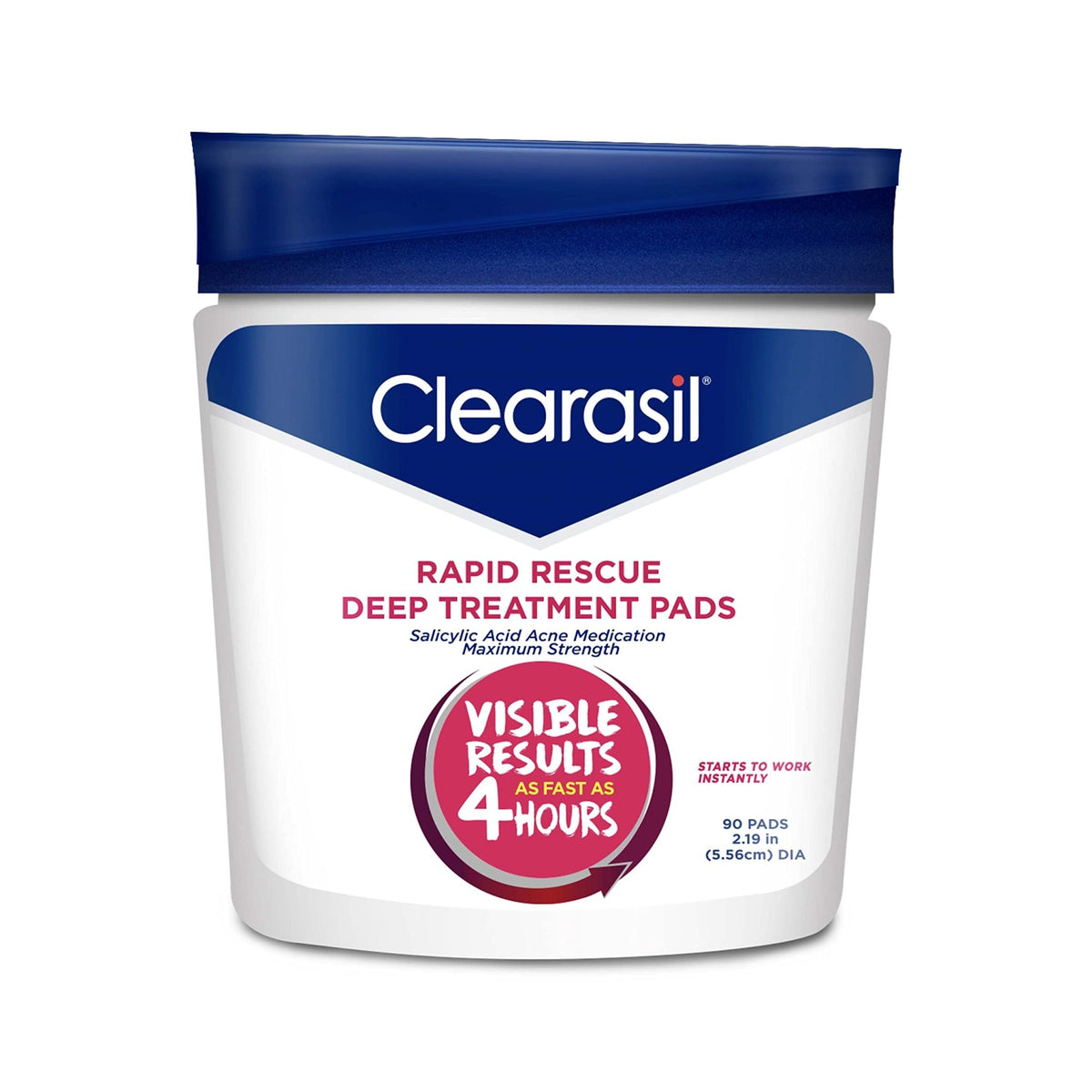 Clearasil Rapid Rescue Deep Treatment Acne Face Pads, Maximum Strenght with 2% Salicylic Acid Acne - FENGGESTORE20