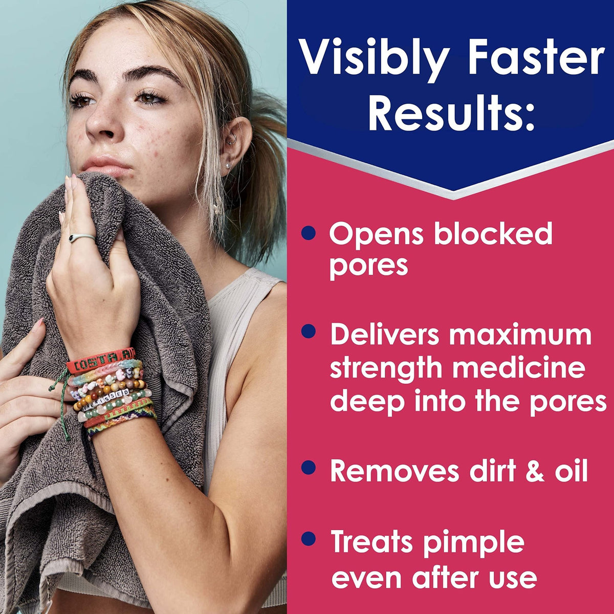 Clearasil Rapid Rescue Deep Treatment Acne Face Pads, Maximum Strenght with 2% Salicylic Acid Acne - FENGGESTORE20
