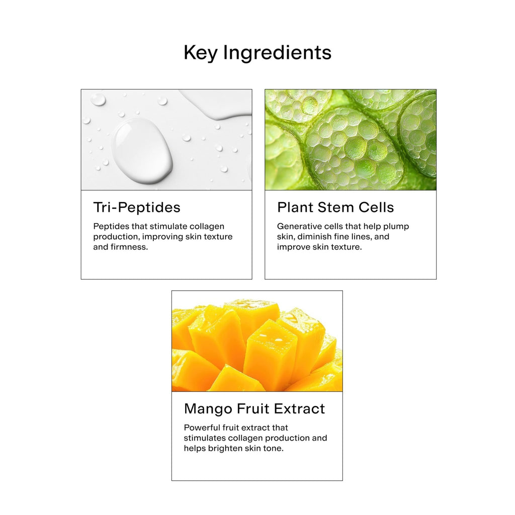 CLEARSTEM BOUNCEBACK Radiant Facial Serum - Peptide Serum for Hydration & Smooth-Looking Skin with Tri-Peptides and Mango Fruit Extracts - FENGGESTORE20
