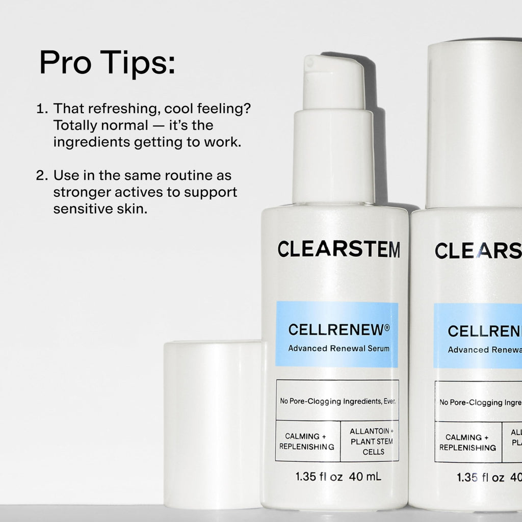 CLEARSTEM - CELLRENEW - Collagen Stem Cell Serum - Acne + Youthful Skin Face Serum - Hyaluronic Acid, Reishi, Aloe Vera - Facial Skin Care Products - FENGGESTORE20