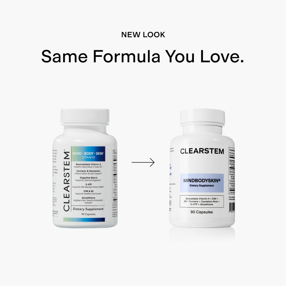 CLEARSTEM - MINDBODYSKIN Hormonal Acne Supplement (5-HTP) - Natural DIM Supplement - Skin Care Vitamins - Hormone Balance, Antioxidants - Gluten Free, - FENGGESTORE20