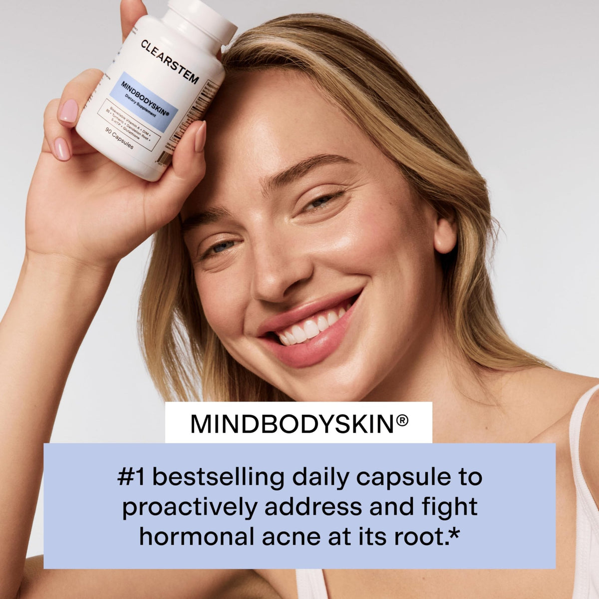 CLEARSTEM - MINDBODYSKIN Hormonal Acne Supplement (5-HTP) - Natural DIM Supplement - Skin Care Vitamins - Hormone Balance, Antioxidants - Gluten Free, - FENGGESTORE20