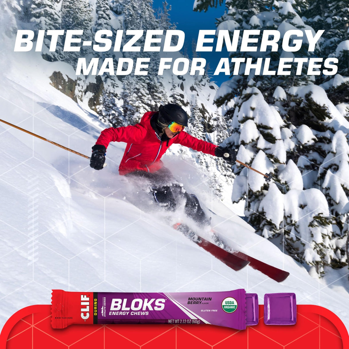 CLIF BLOKS - Mountain Berry Flavor - Energy Chews - Non-GMO - Plant Based - Fast Fuel for Cycling and Running - Quick Carbohydrates and Electrolytes - 2.12 oz. (18 Count) - FENGGESTORE20