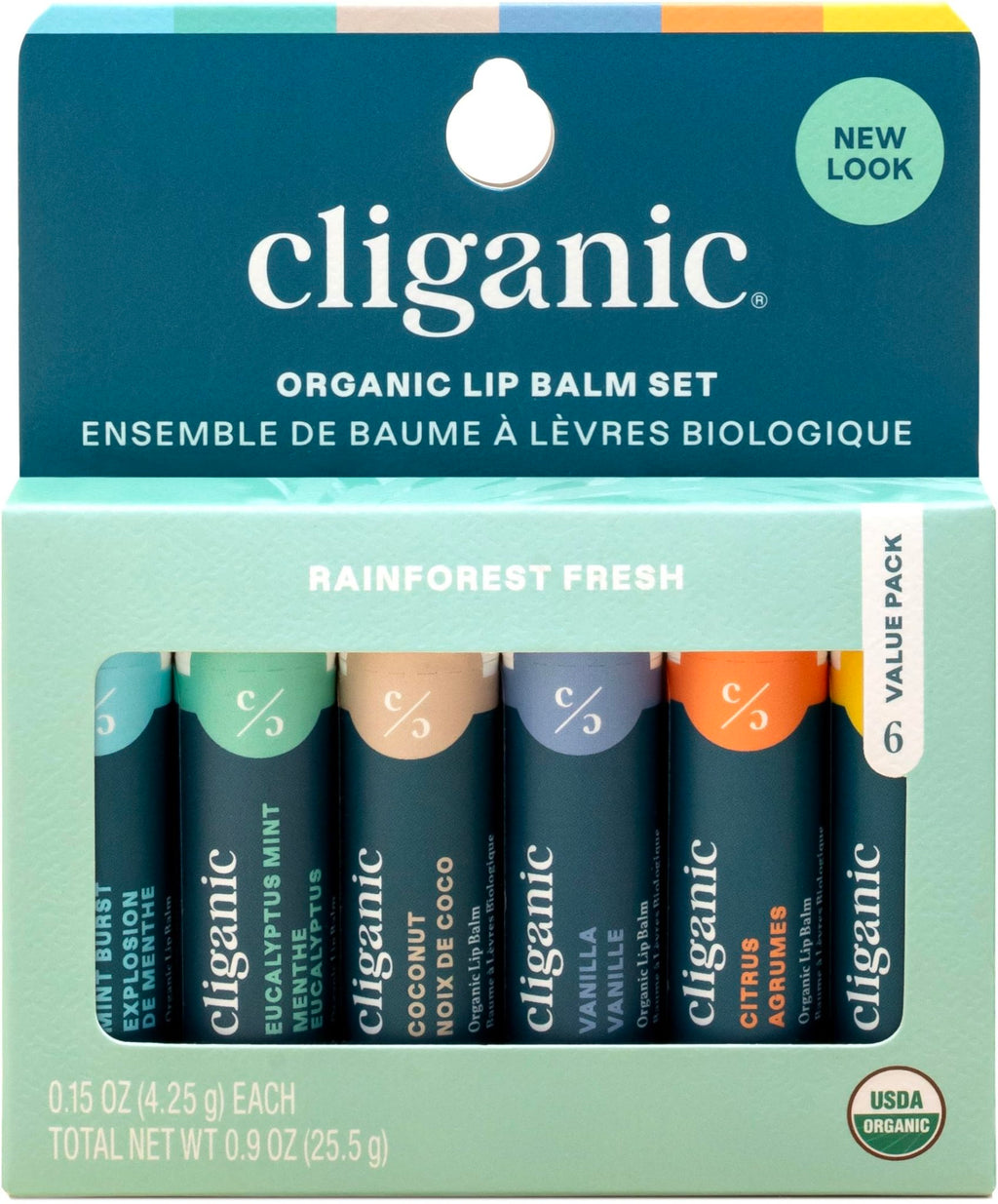 Cliganic Organic Lip Balm Set (6 Flavors) - 100% Natural Hydrating, Moisturizing for Dry Cracked Lips, Stocking Stuffer Gift for Men & Women - FENGGESTORE20
