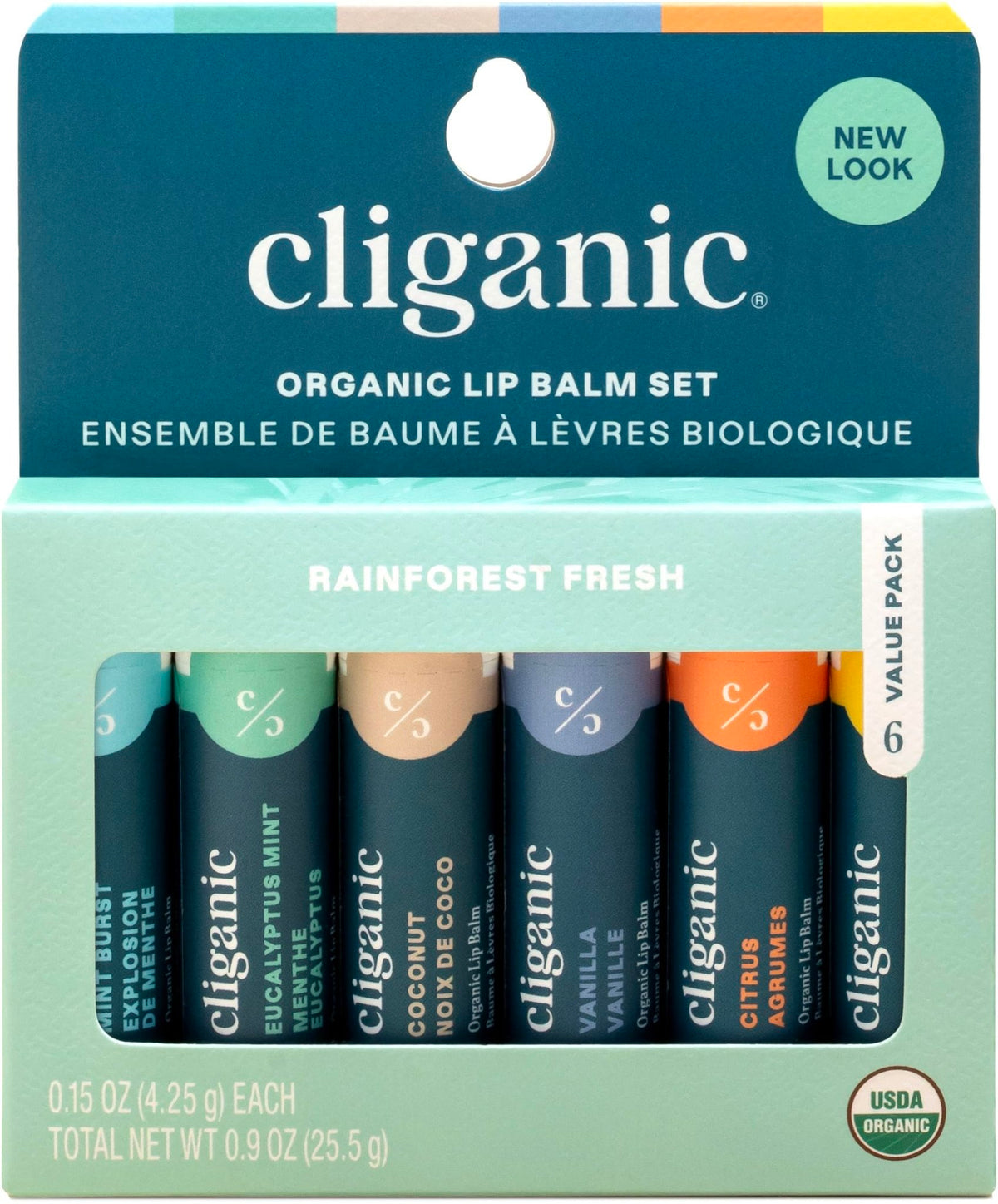 Cliganic Organic Lip Balm Set (6 Flavors) - 100% Natural Hydrating, Moisturizing for Dry Cracked Lips, Stocking Stuffer Gift for Men & Women - FENGGESTORE20