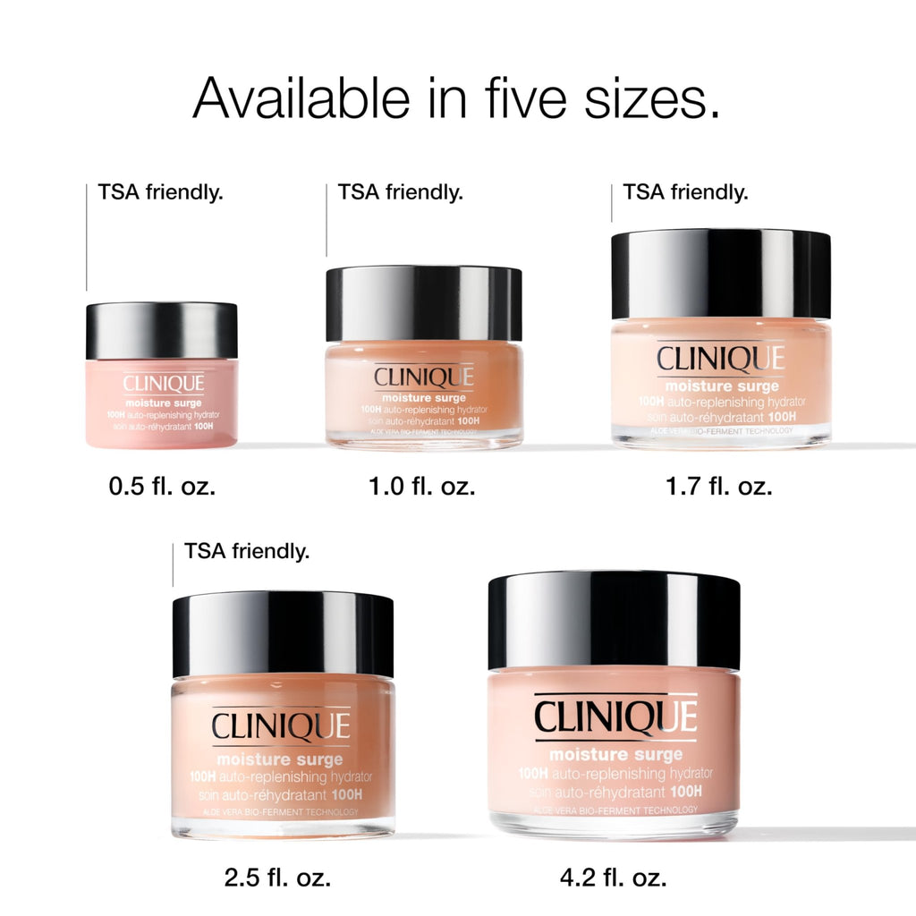 Clinique Moisture Surge 100H Auto-Replenishing Hydrator Oil Free Face Moisturizer | With Hyaluronic Acid, Aloe Bioferment and Vitamins C + E - FENGGESTORE20