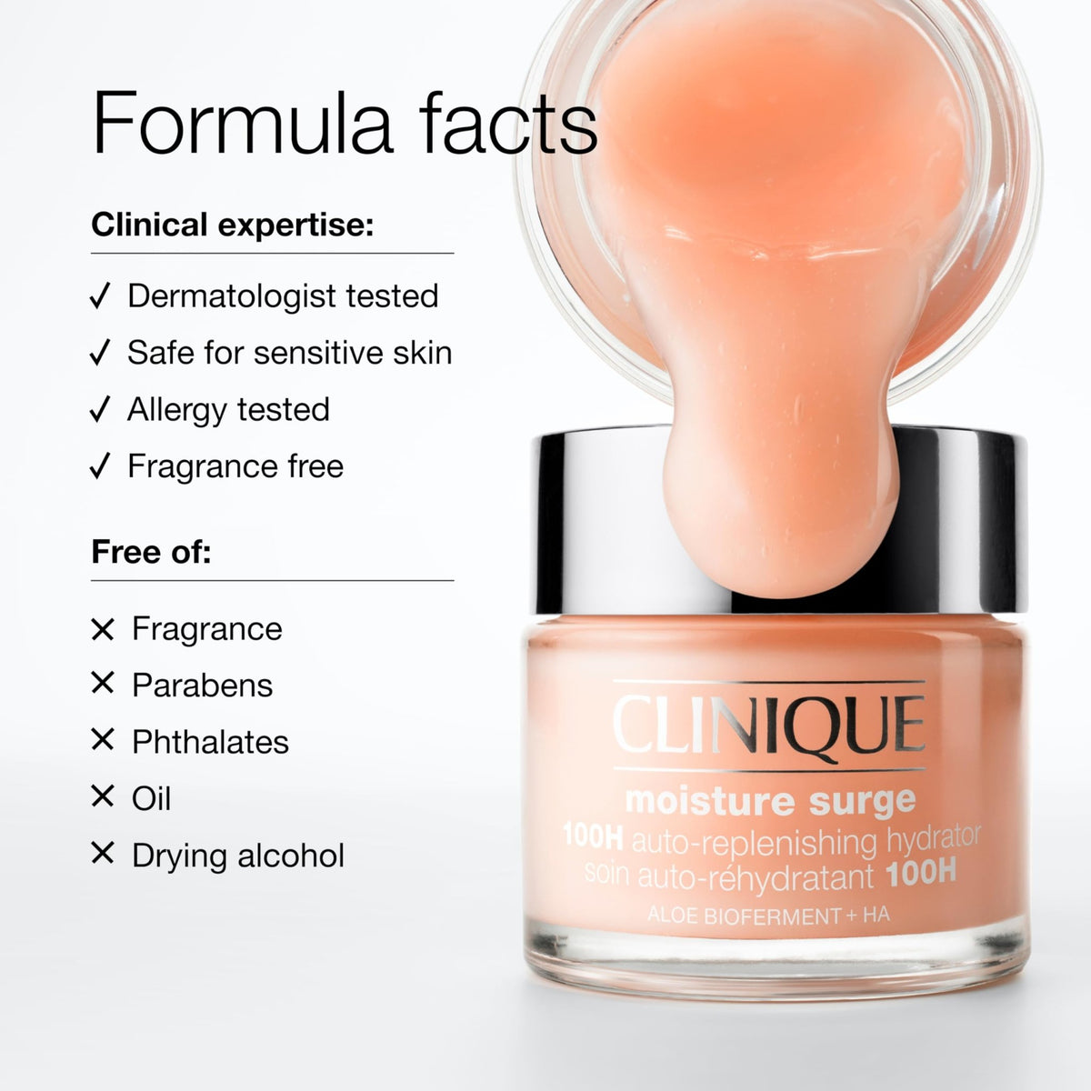 Clinique Moisture Surge 100H Auto-Replenishing Hydrator Oil Free Face Moisturizer | With Hyaluronic Acid, Aloe Bioferment and Vitamins C + E - FENGGESTORE20