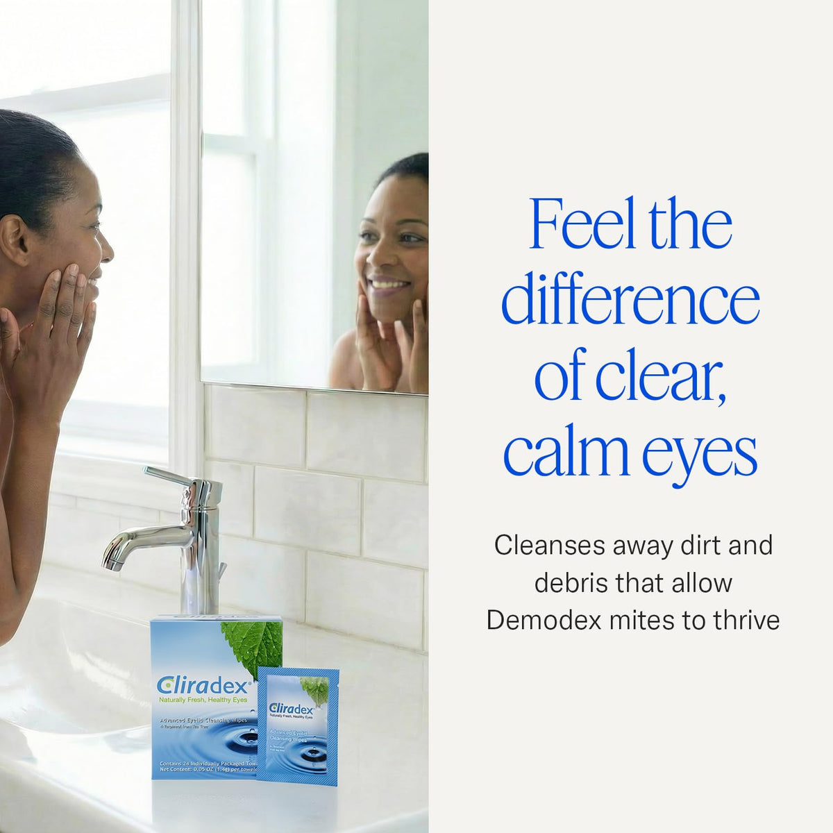 Cliradex Towelettes - Natural Face, Eyelash & Eyelid Cleanser - Wipes for Demodex, Blepharitis, Mgd and Red Irritated Eye Lid - FENGGESTORE20