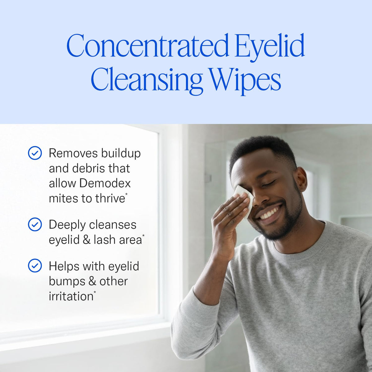 Cliradex Towelettes - Natural Face, Eyelash & Eyelid Cleanser - Wipes for Demodex, Blepharitis, Mgd and Red Irritated Eye Lid - FENGGESTORE20
