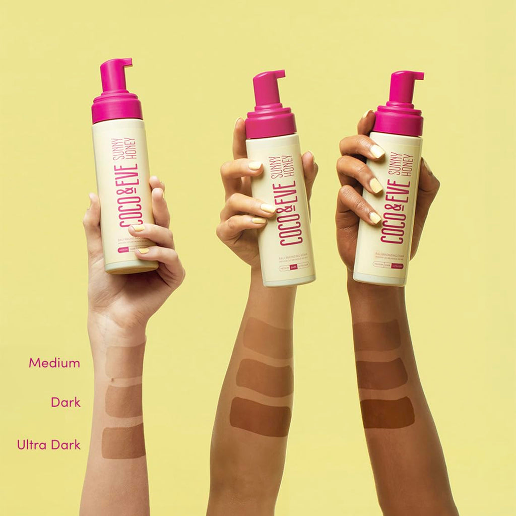 Coco & Eve Self Tanner Foam Kit - (Medium) Streak-Free Sunless Tanning Mousse, Tropically Scented Natural Looking Tan - FENGGESTORE20