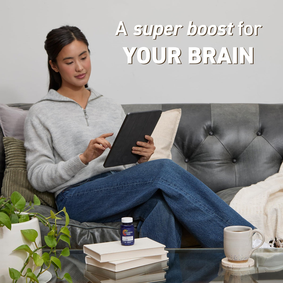 CocoaVia Memory & Focus Brain Supplement, 30 Day, Cocoa Flavanol Blend, Lutein, Added Caffeine for Boost. Improve Cognitive Function, Attention, Vegan & Plant Based, 30 Capsules - FENGGESTORE20