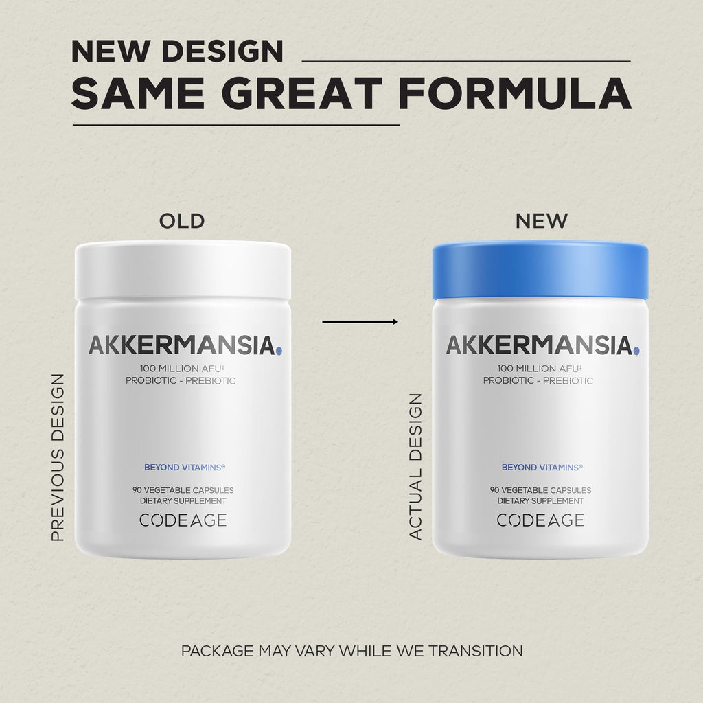 Codeage Akkermansia Muciniphila Probiotic Supplement - 3-Month Supply of Akkermansia & Chicory Inulin - Daily Synbiotic Probiotic Chicory Root - 100 Million AFUs - Gluten-Free - 90 Capsules - FENGGESTORE20