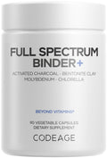 Codeage Binder + Systemic Binder Supplement - Activated Charcoal Pills, Bentonite Clay Mineral Powder, Fulvic & Humic Acids, Molybdenum, Carbon Forms - 90 Capsules - FENGGESTORE20