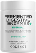 Codeage Fermented Digestive Enzymes Supplement 3-Month Supply - 14 Digestive Enzymes, Probiotics, Prebiotics, Fermented Botanicals, Plant-Based Multi Pancreatic Enzymes - 1 Capsule a Day - 90 Capsules - FENGGESTORE20