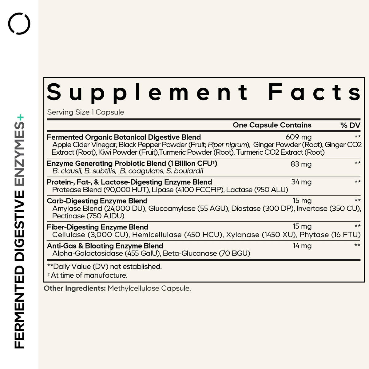 Codeage Fermented Digestive Enzymes Supplement 3-Month Supply - 14 Digestive Enzymes, Probiotics, Prebiotics, Fermented Botanicals, Plant-Based Multi Pancreatic Enzymes - 1 Capsule a Day - 90 Capsules - FENGGESTORE20