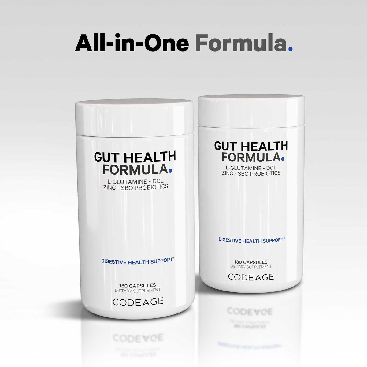 Codeage Gut Health Supplements Vegan Formula - L Glutamine, Zinc, Turkey Tail Mushroom Powder, Tonic Mushroom, Maitake, Micro Algae, Mineral, Licorice Root DGL - Probiotics, Prebiotics - 180 Capsules - FENGGESTORE20