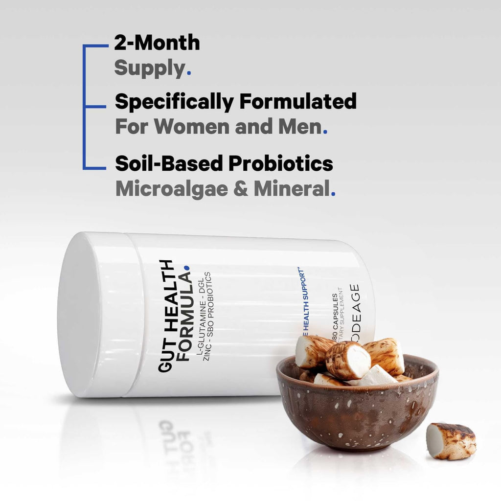 Codeage Gut Health Supplements Vegan Formula - L Glutamine, Zinc, Turkey Tail Mushroom Powder, Tonic Mushroom, Maitake, Micro Algae, Mineral, Licorice Root DGL - Probiotics, Prebiotics - 180 Capsules - FENGGESTORE20