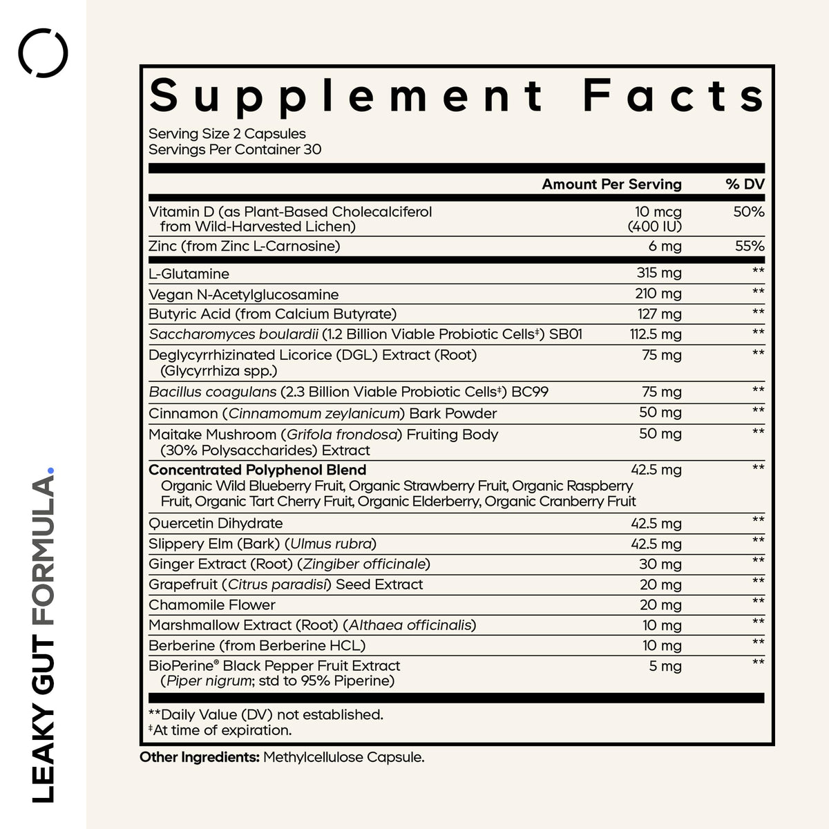 Codeage Leaky Gut Supplement, L-Glutamine, N-Acetylglucosamine, Probiotic, Butyric Acid, Polyphenols, Quercetin, DGL, Marshmallow Root, Berberine, BioPerine - FENGGESTORE20