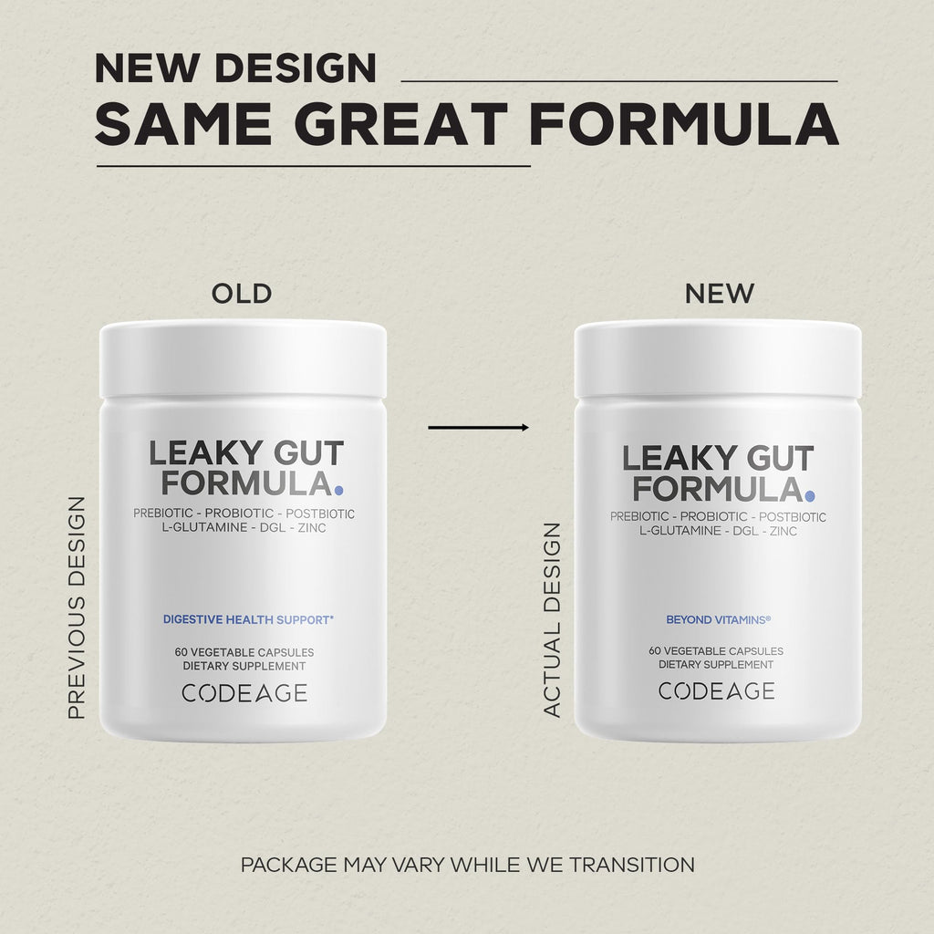 Codeage Leaky Gut Supplement, L-Glutamine, N-Acetylglucosamine, Probiotic, Butyric Acid, Polyphenols, Quercetin, DGL, Marshmallow Root, Berberine, BioPerine - FENGGESTORE20