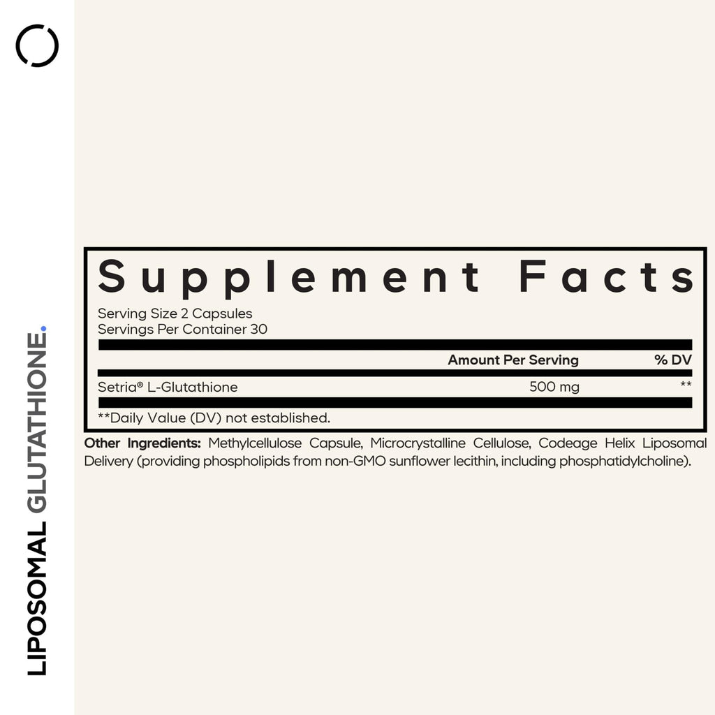 Codeage Liposomal Glutathione Supplement - Pure Reduced Setria L-Glutathione, Liposomal Delivery, Phospholipid Complex - Encapsulated Glutathione Powder Pills - Vegan, Non-GMO - 60 Capsules - FENGGESTORE20