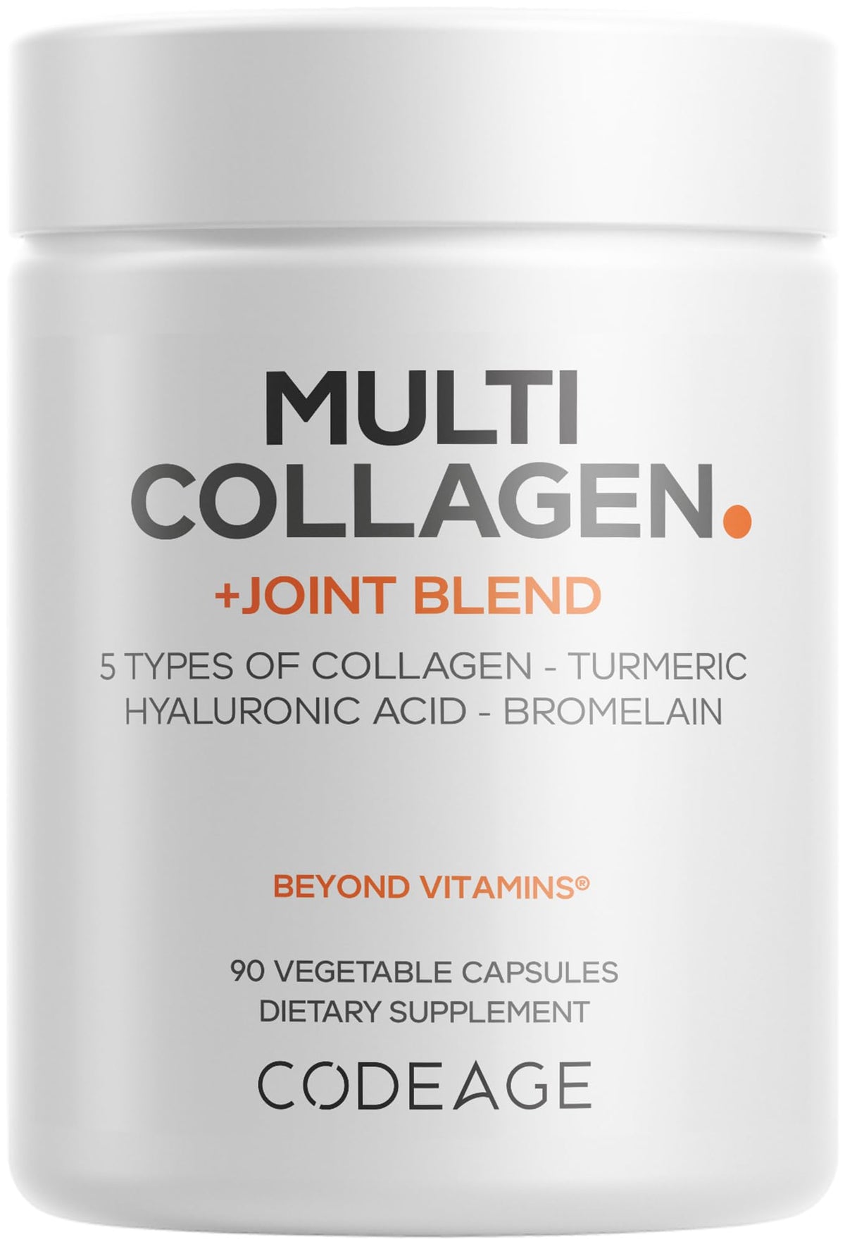 Codeage Multi Collagen Protein + Joint Blend Supplement, Hyaluronic Acid, Bromelain, Turmeric, Ginger, Boswellia, Astaxanthin - Hydrolyzed Bovine Collagen - 5 Collagen Types - Non-GMO - 90 Capsules - FENGGESTORE20
