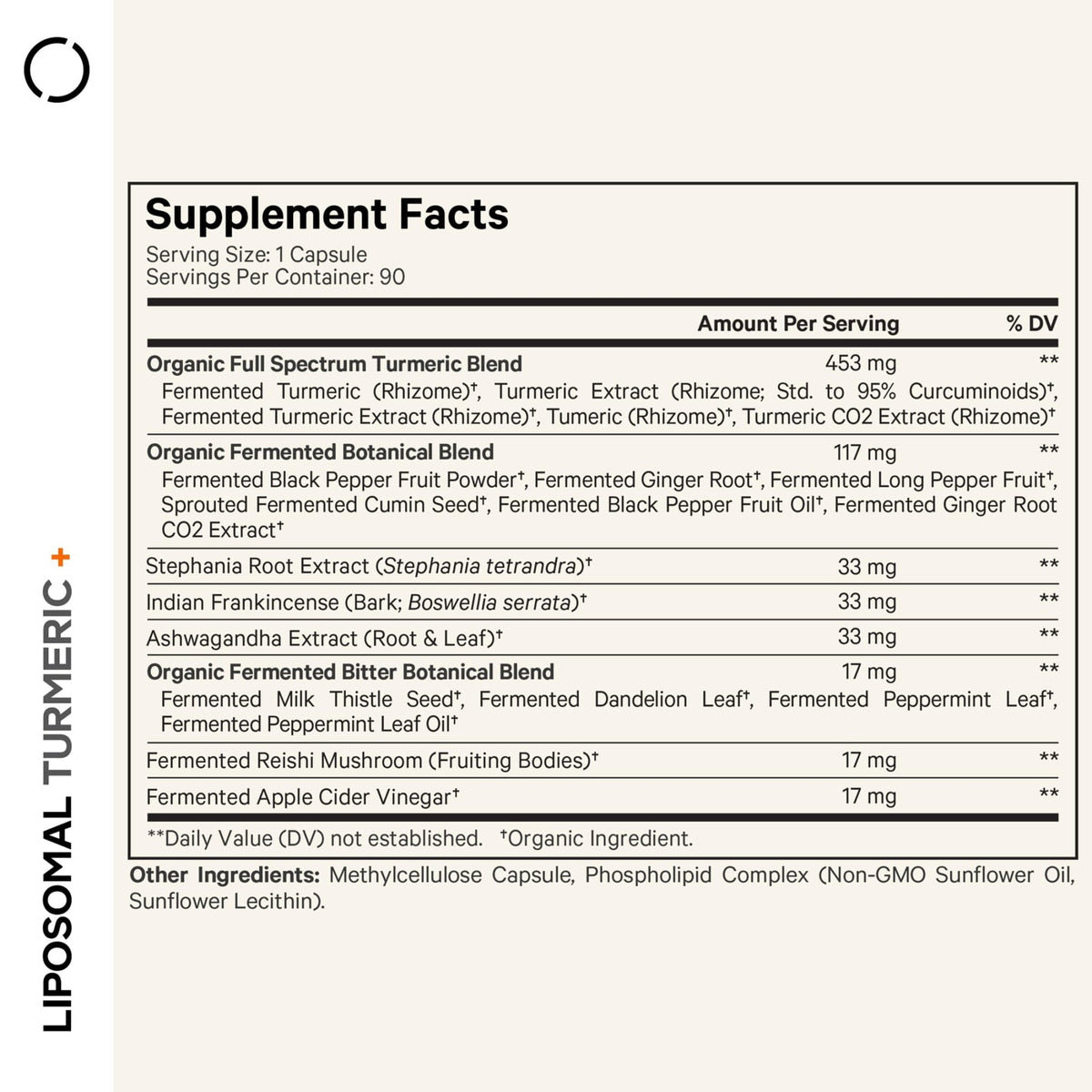 Codeage Organic Turmeric Supplement - 95% Curcumin Extract Pills - Liposomal Fermented Botanical Blend Black Pepper, Ashwagandha, Ginger, Stephania, Boswelia, Cumin, Digestive Bitters - 90 Capsules - FENGGESTORE20