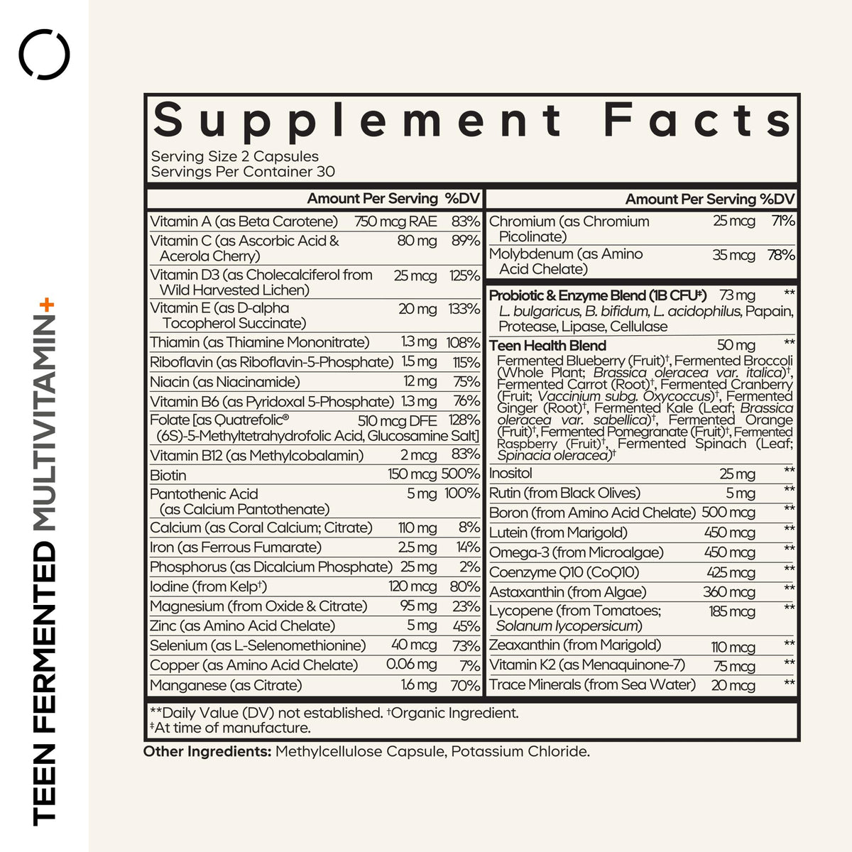 Codeage Teen Multivitamin Supplement – Daily Vitamins and Minerals for Teen Boys and Girls – Organic Whole Food Formula - FENGGESTORE20