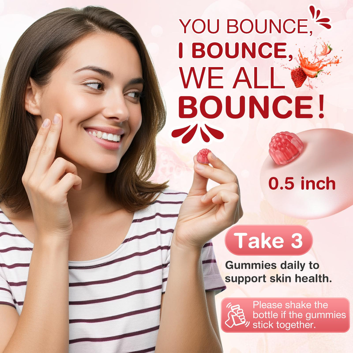 Collagen Gummies-Collagen for Women Men with 1500 mg Collagen Peptides Type I,II,III,V,X, 1000mg NAD, 15000 mcg Biotin, Daily Collagen Supplement Protein Gummies for Hair Skin Nails, Sugar Free - FENGGESTORE20