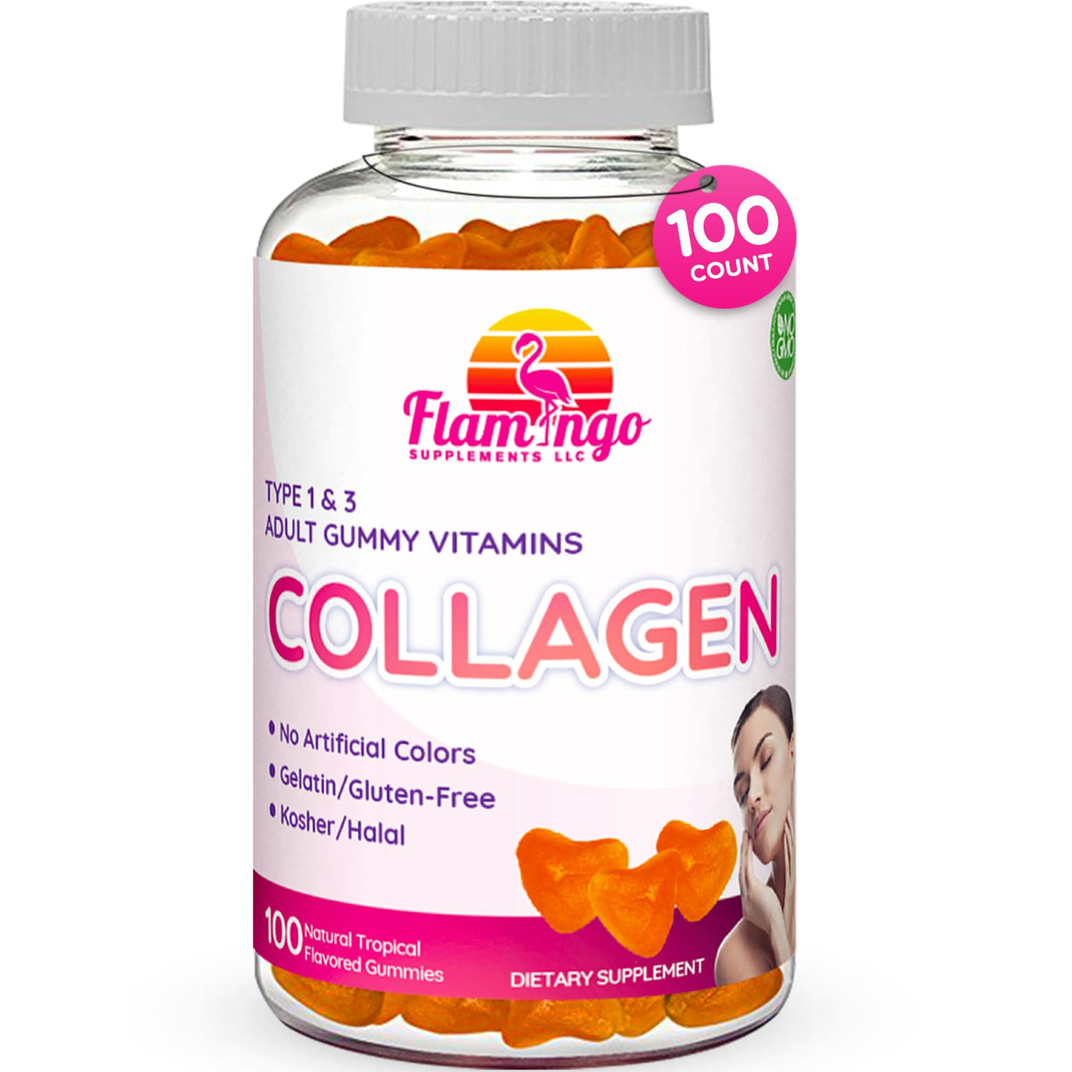 Collagen Gummies- Natural Marine Collagen for Women, and Men- Collagen Supplements for Skin Hair, Nails- Hydrolyzed Type 2 & 1 3- Replace Pills and Powders - No Gelatin, Kosher, Halal- 100 Ct. - FENGGESTORE20