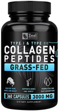 Collagen Peptides Capsules 360 Count - Grass Fed Bovine Hydrolyzed Collagen Pills - Hair, Skin & Nails, Joint Support - Collagen Supplements for Women & Men - FENGGESTORE20
