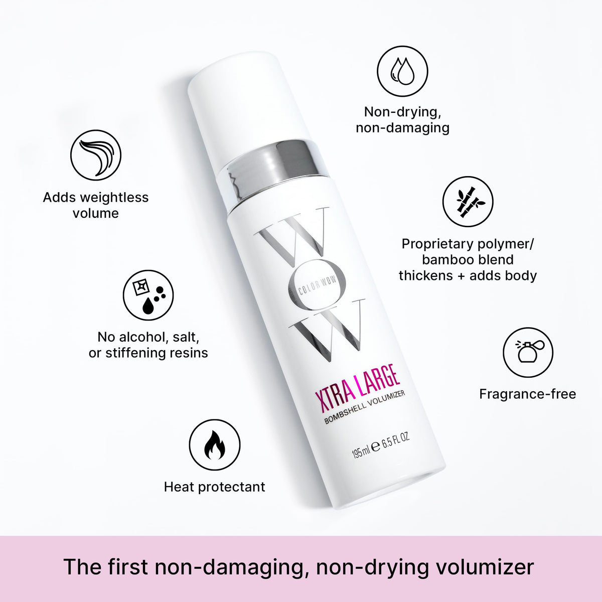 COLOR WOW Xtra Large Bombshell Volumizer, 6.7 fl oz – New Alcohol-Free Technology for Lasting Volume and Thickness - FENGGESTORE20