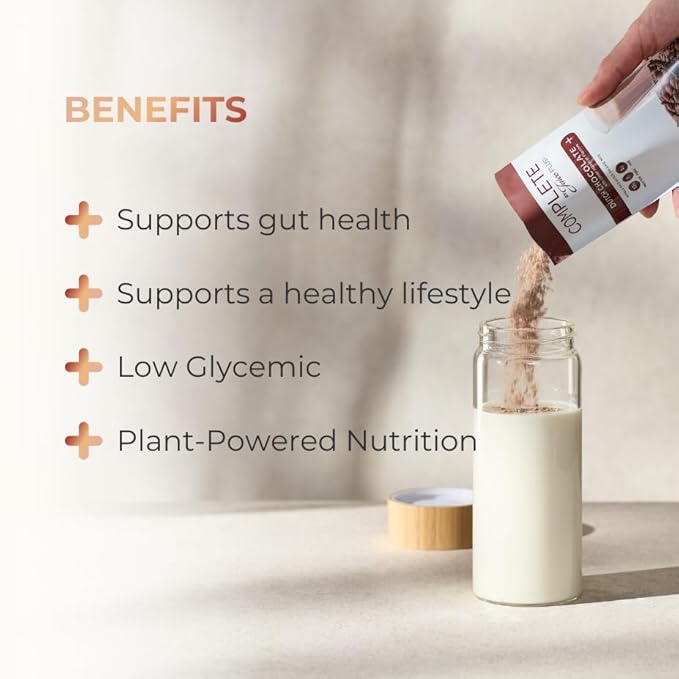 Complete by JuicePlus+ Dutch Chocolate Shakes - Plant-Based Nutrition - Whole Food Based Shake Powder with Protein, Fiber & Prebiotics - 30 Servings (2 Pouches, 15 Servings Each) - FENGGESTORE20