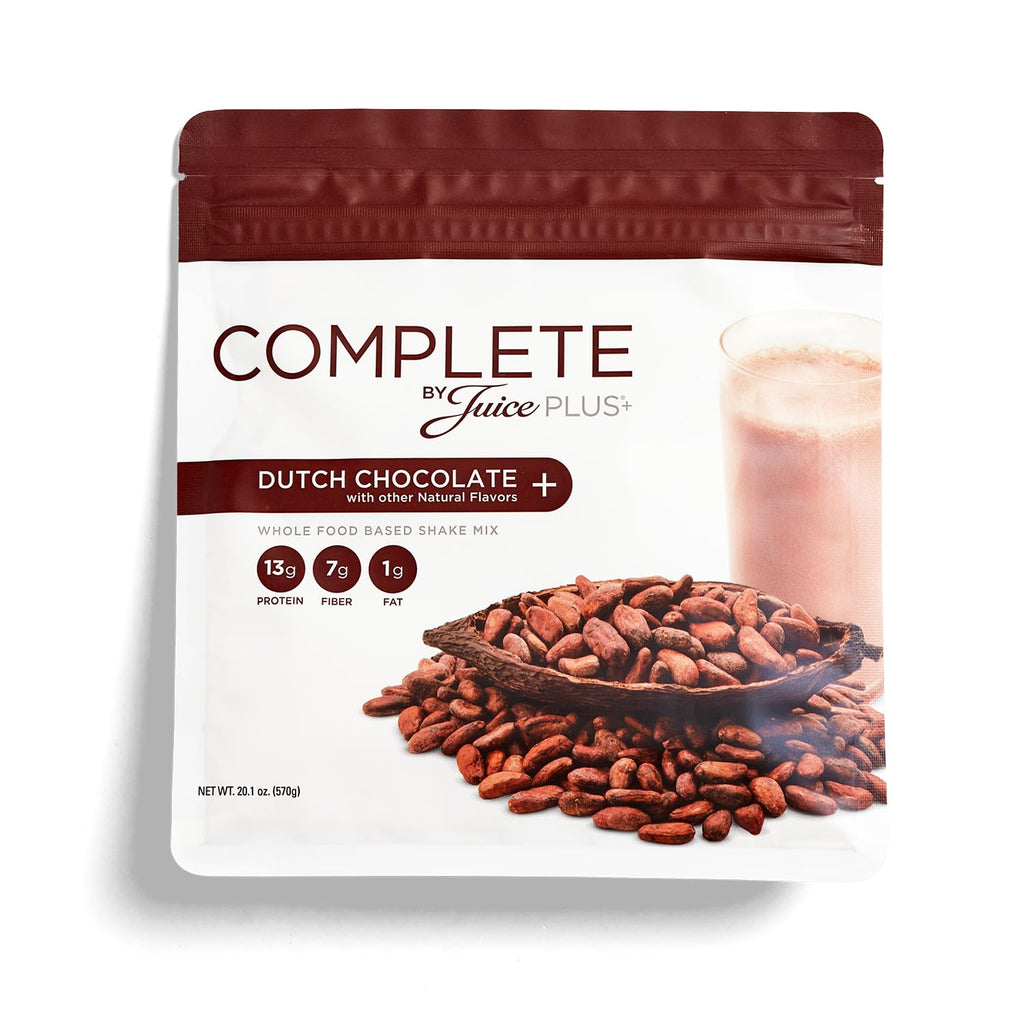 Complete by JuicePlus+ Dutch Chocolate Shakes - Plant-Based Nutrition - Whole Food Based Shake Powder with Protein, Fiber & Prebiotics - 30 Servings (2 Pouches, 15 Servings Each) - FENGGESTORE20