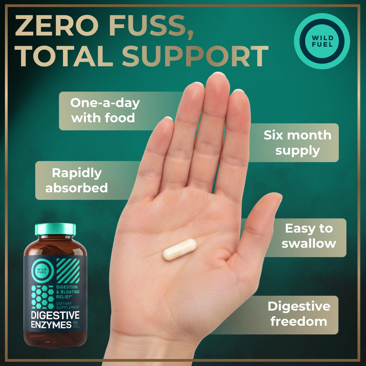 Complete Digestive Enzymes for Women & Men - 800mg Vegan Digestive Enzymes and Probiotics Prebiotics - Bloating Support, Gut Health & Digestion Supplement - FENGGESTORE20