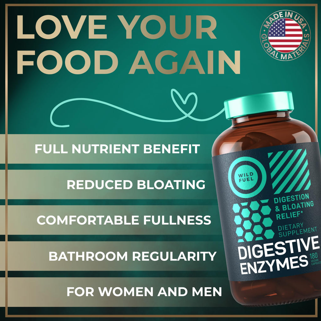 Complete Digestive Enzymes for Women & Men - 800mg Vegan Digestive Enzymes and Probiotics Prebiotics - Bloating Support, Gut Health & Digestion Supplement - FENGGESTORE20