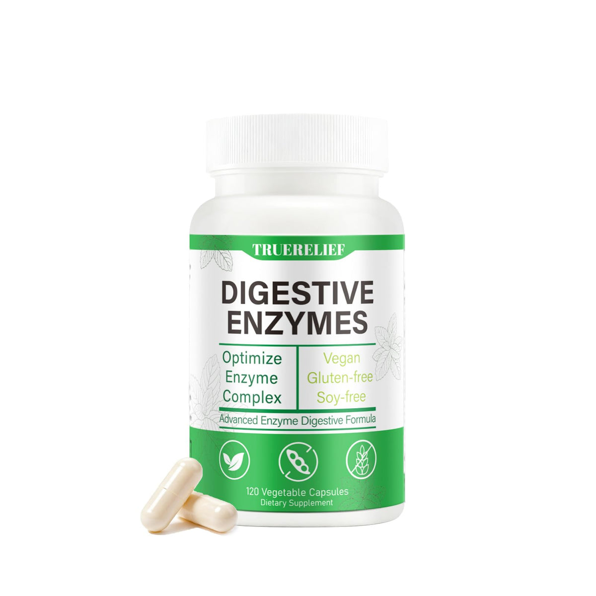 Complete Digestive Enzymes Supplement for Gut Health & Bloating Relief - Enhanced with Lipase Amylase Bromelain for Protein Carb - FENGGESTORE20